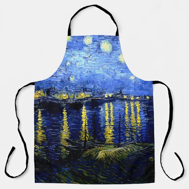 Tablier Nuit étoilée au-dessus du Rhône par Van Gogh (Recto)