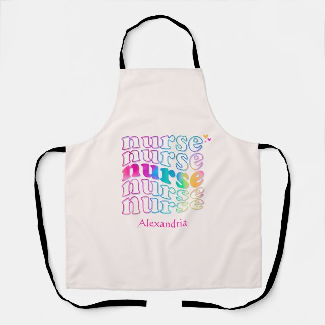Tablier "Nurse" en Elegant Rainbow Colors (Recto)