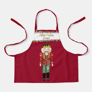 Tablier Nutcracker Joyeux Sucre de canne de Noël Holly w N
