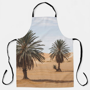 Tablier Oasis du désert : Paysage des palmiers du Sahara.