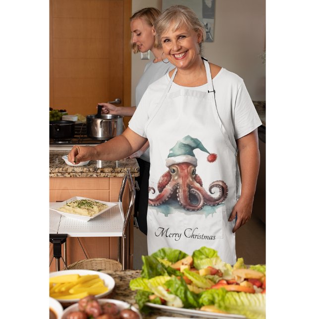 Tablier Octopus Christmas Joy, coutume (Créateur téléchargé)