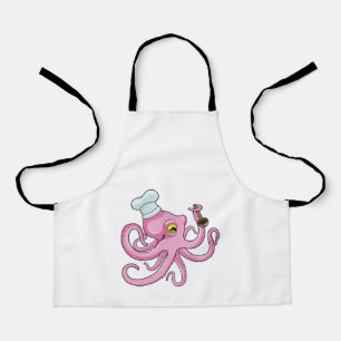 Tablier Octopus comme cuire avec cuillère en bois