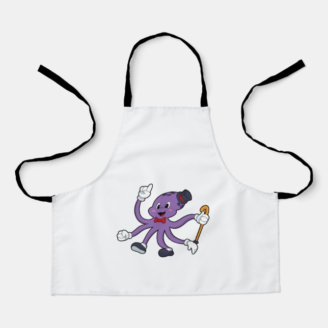 Tablier Octopus comme magicien avec Casquette (Recto)