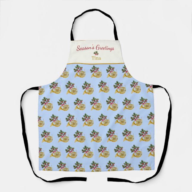 Tablier Ode to the Nutcracker French Horn Blue Apron (Recto)