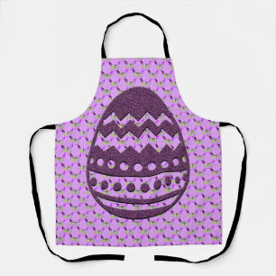 Tablier OEuf de Pâques violet de Glitterie sur l'aire Lila