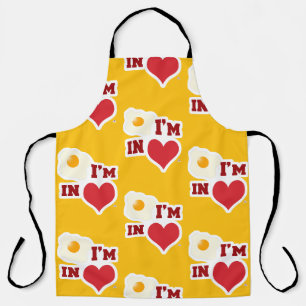 Tablier Oeuf frit Je suis dans l'amour Épic Coeur Motif