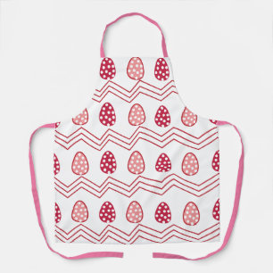 Tablier Oeufs de Pâques rose rouge Motif de Pâques
