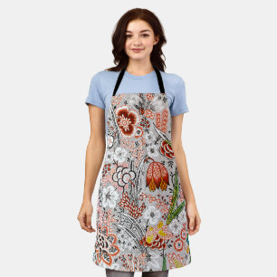 Tablier Œuvre d'art florale abstraite Bohème élégante vint
