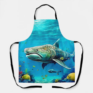 Tablier Œuvre d'art Prédateur Océanique Requin