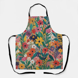 Tablier OEuvre florale colorée