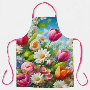 Tablier OEuvre florale/printanière