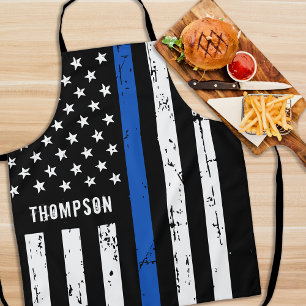 Tablier Officier de police personnalisé BBQ mince ligne bl