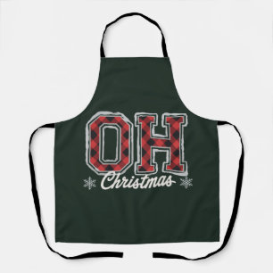 Tablier Oh Christmas Holiday Buffalo Plaid Family Party