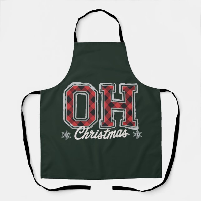 Tablier Oh Christmas Holiday Buffalo Plaid Family Party (Recto)