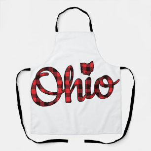 Tablier Ohio Buffalo Plaid Christmas Ohio Pride Buckeye St