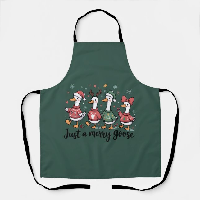 Tablier Oie de Noël Drôle Juste Une Oie Joyeuse Noël (Recto)