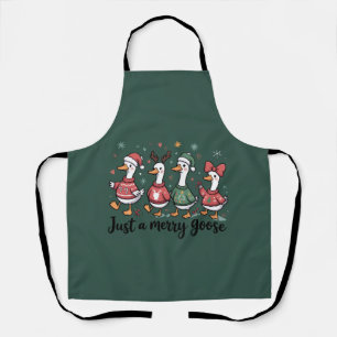 Tablier Oie de Noël Drôle Juste une oie joyeuse Xmas