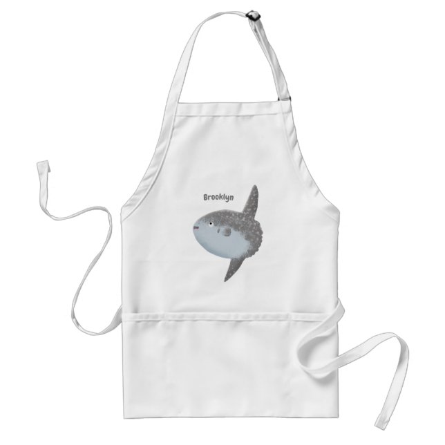 Tablier Oiseau de mer mola mola mignonne caricature (Devant)