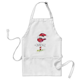 Tablier Oiseau de Noël Rouge Fantaisiste