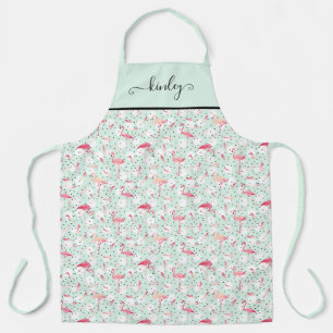 Tablier Oiseau Flamant rose aux plumes