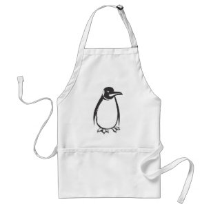 Tablier Oiseau sérieux de pingouin d'empereur en noir et