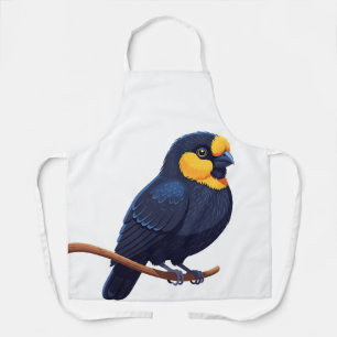 Tablier Oiseau stylisé au visage jaune