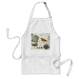 Tablier oiseau vintage et nid