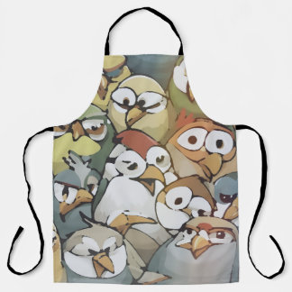 Tablier Oiseaux de dessin animé loufoques