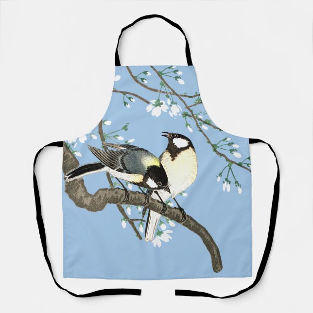Tablier Oiseaux et fleurs de cerisiers Ohara Koson (Recto)