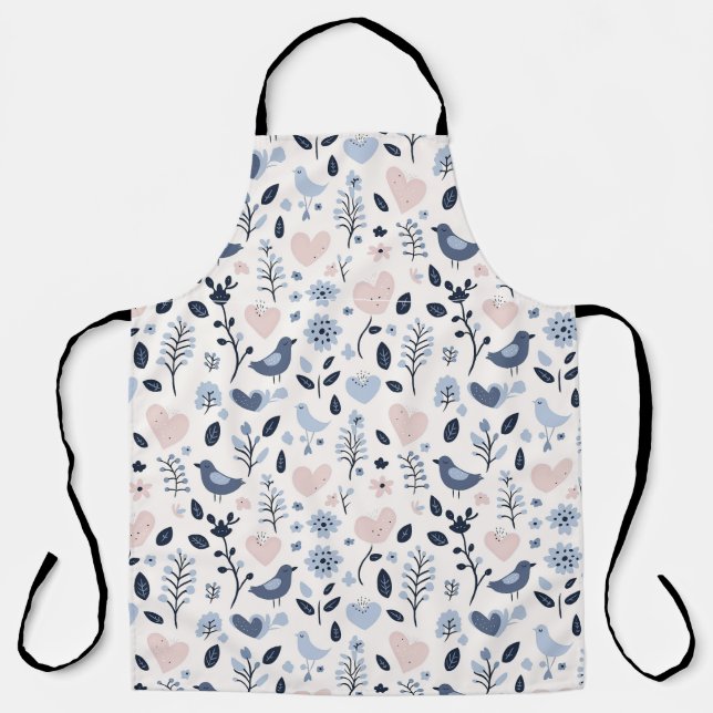 Tablier Oiseaux lunaires scandinaves (Recto)