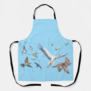 Tablier Oiseaux migrateurs traçant leurs vols Illustration
