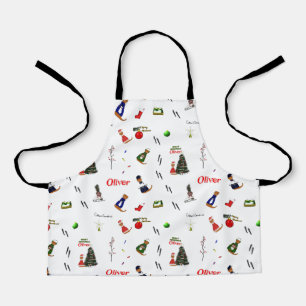 Tablier Oliver Le Motif aléatoire de Noël Otter
