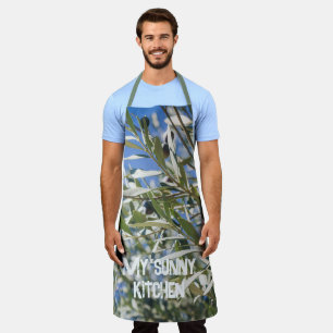 Tablier Olivier vert aux fruits noirs