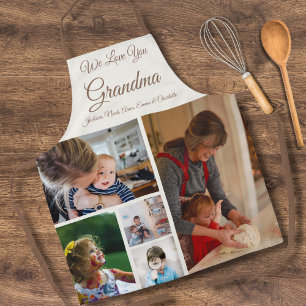 Tablier On t'aime grand-mère   Photo personnalisée Hors bl