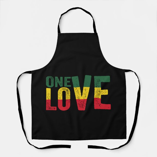 Tablier One Love Jamaican Rasta Reggae (Recto)
