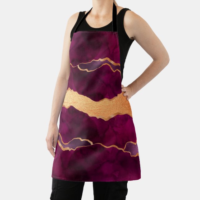 Tablier Or violet de Bourgogne agneau rose or (Insitu)
