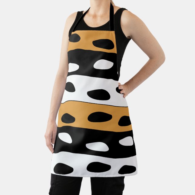 Tablier Orange Black White Stripes (Insitu)