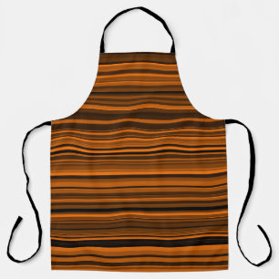 Tablier Orange Brown en bandes noires