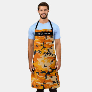 Tablier Orange Camouflage Votre nom Personnalisez