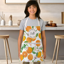 Orange Citrus Motif Aquarelle Enfants Nom