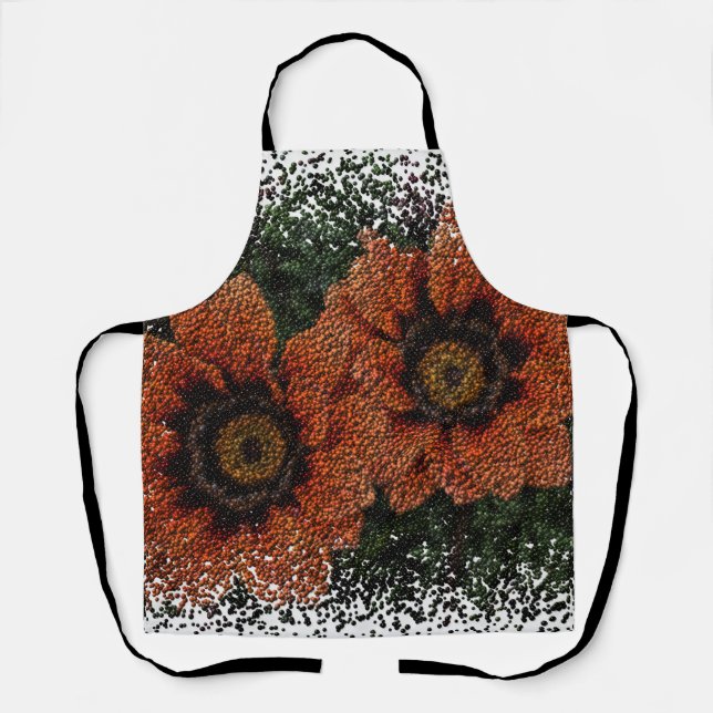 Tablier Orange Daisy Balls Apron (Recto)