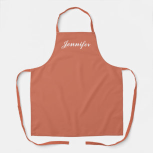 Tablier Orange Peach Girl Script Monogramme Personnalisé