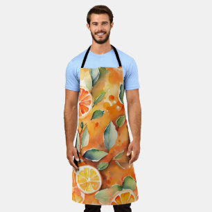 Tablier Orange Slices Aquarelle Frais Citrus Design