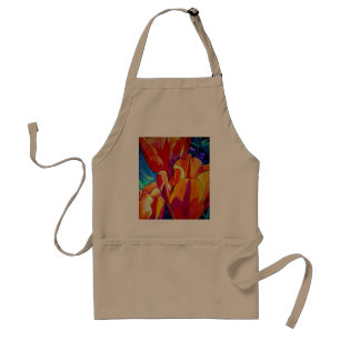 Tablier Orange Tulips aquarelle art peinture de fleurs