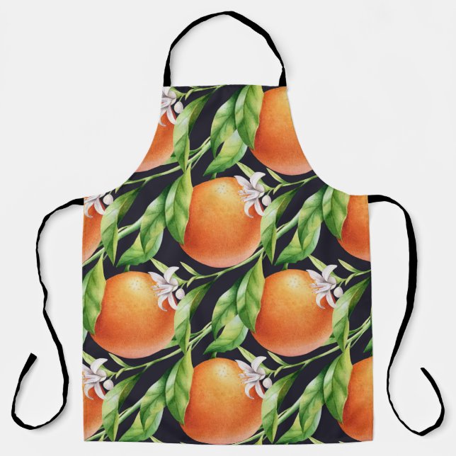 Tablier Oranges aquarelles : Motif sans arôme (Recto)