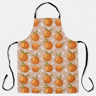 Tablier Oranges d'été Fruit petites fleurs blanches Motif