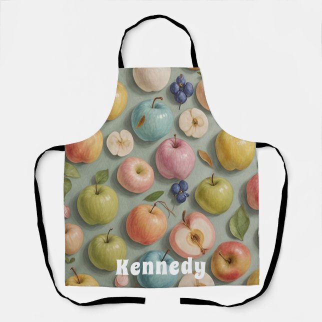 Tablier Orchard Whimsy : Fruits pastel (Recto)