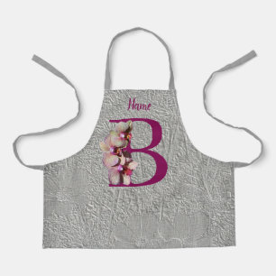 Tablier Orchid Elegant Monogramme Initial B Votre Nom