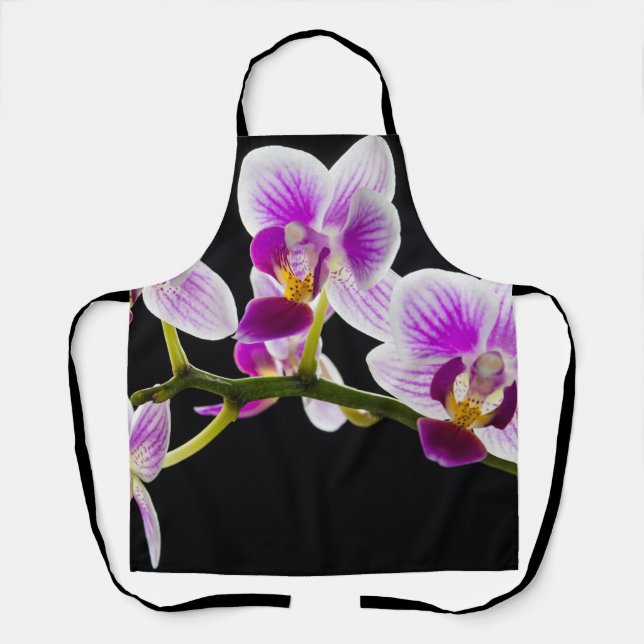 Tablier Orchidée blanche et violette (Recto)