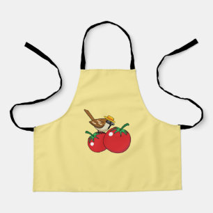 Tablier Organic lover Sparrow Eating Red Tomato